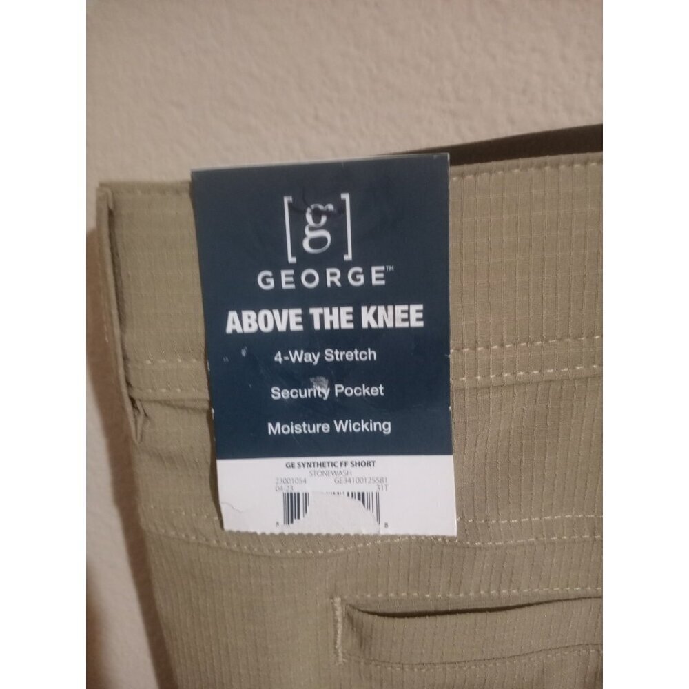 NWT George Men's Above the Knee Brown Shorts Stretch size 46 New - Picture 3 of 9